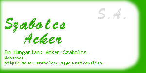 szabolcs acker business card